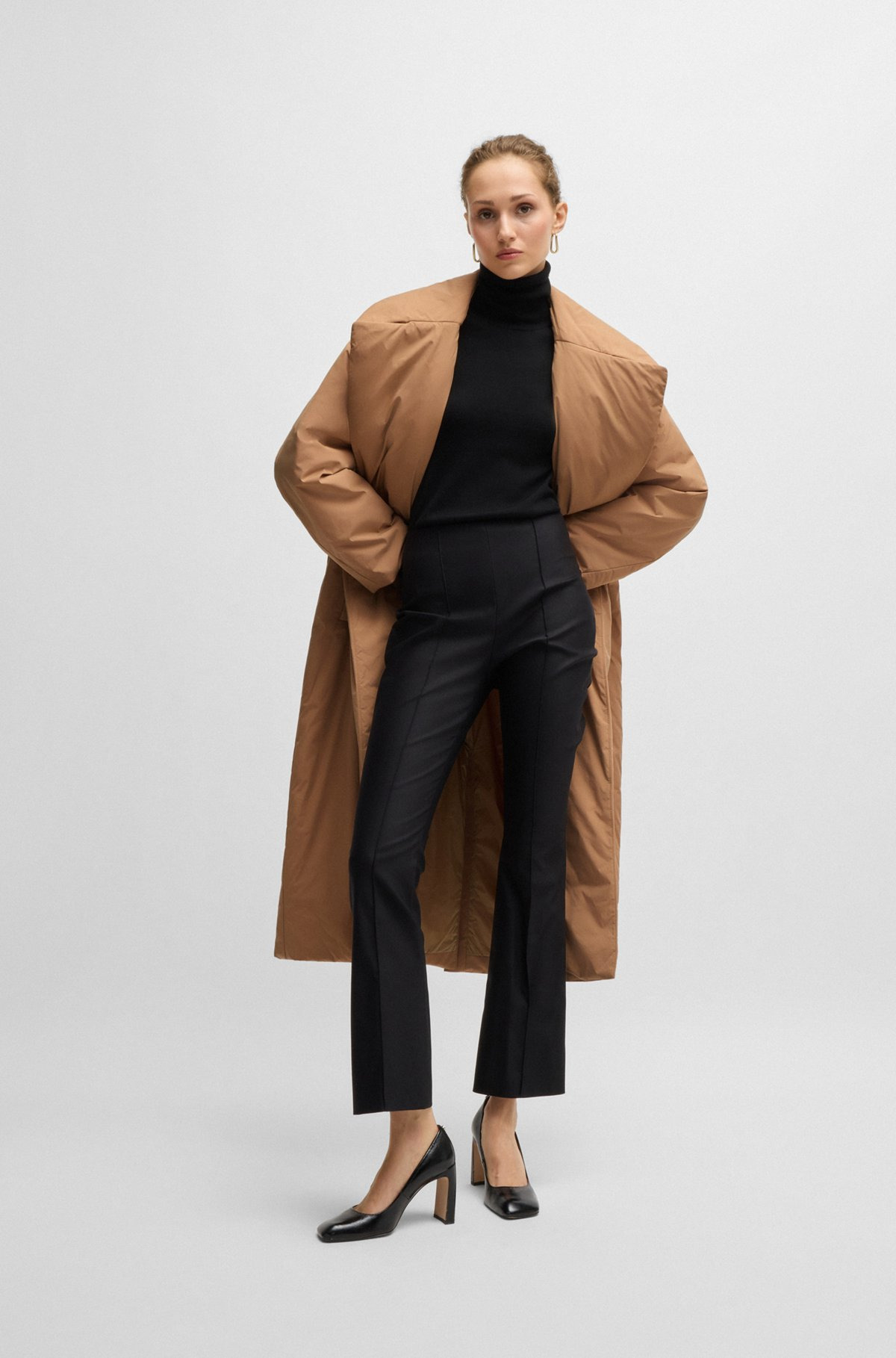 WATER-REPELLENT PADDED COAT WITH TIE-UP BELT - 3