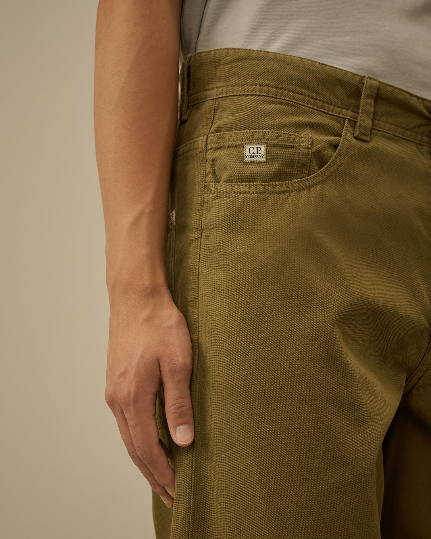 Vintage Army Structure Loose Five Pocket Pants - 5