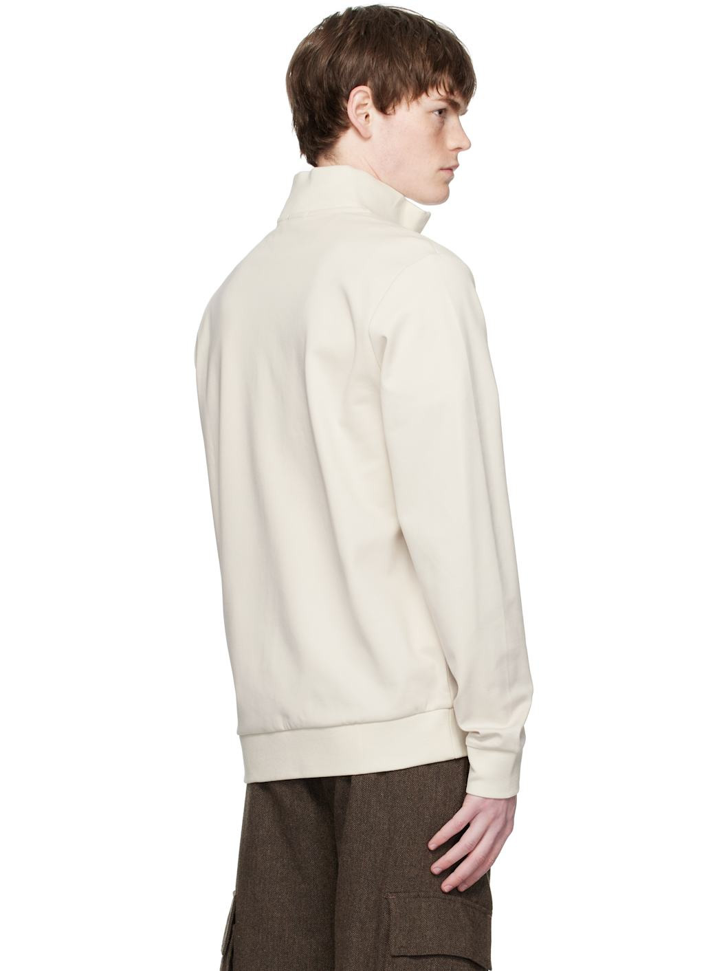 Beige Zip-Through Sweatshirt - 3