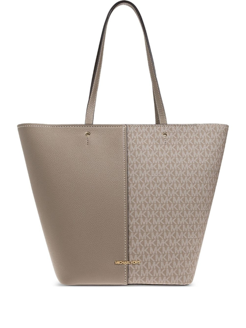 logo-print canvas tote bag 1