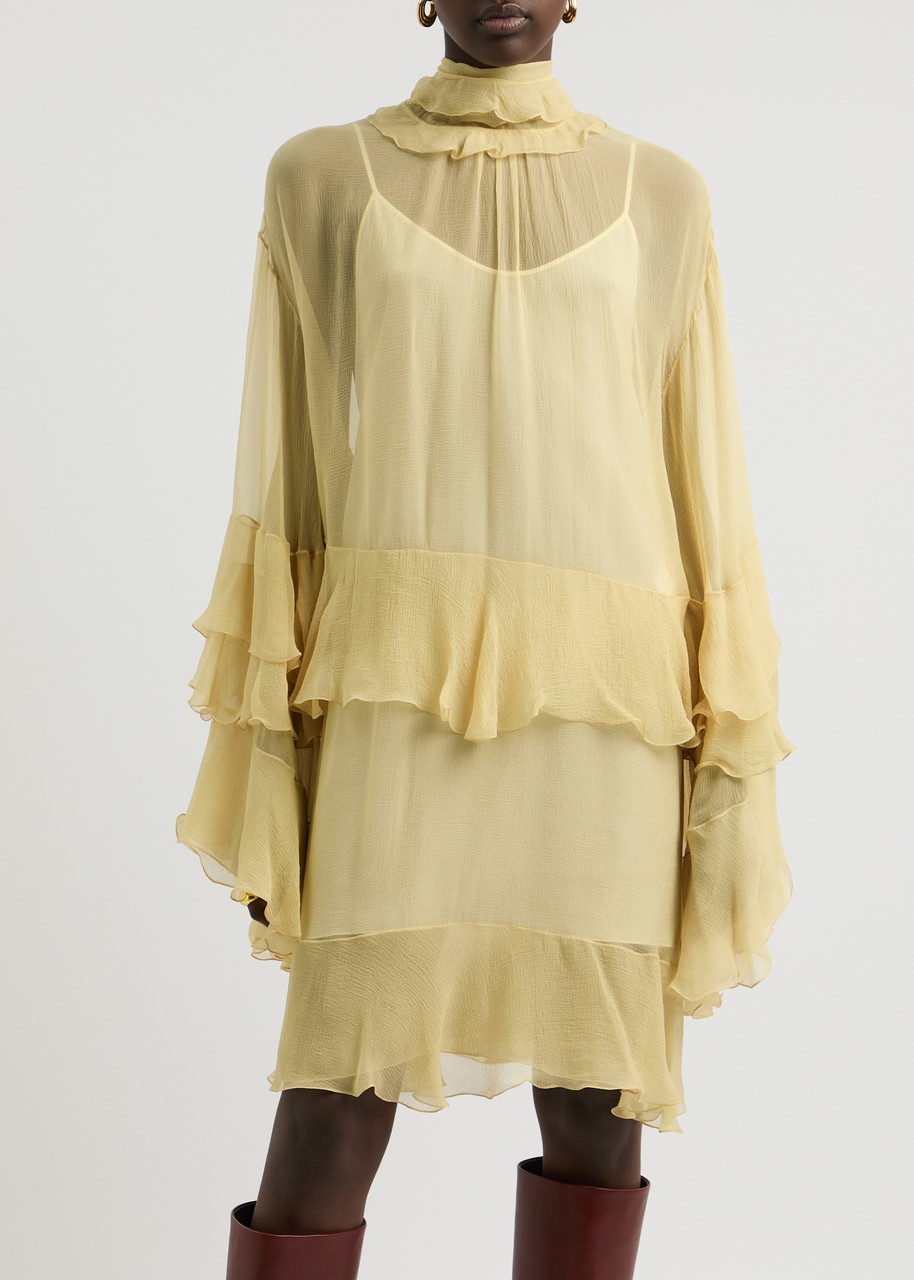 Chloe Ruffled Silk-georgette Mini Dress - 2