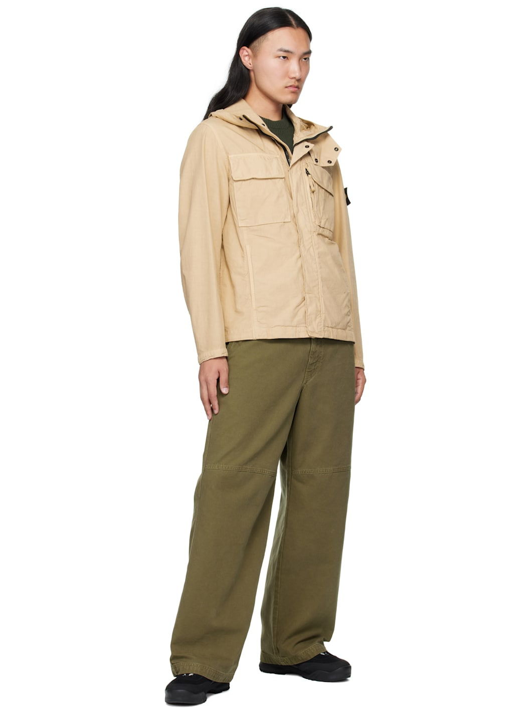 Beige Q100012 Canvas Weave Cotton Jacket - 5