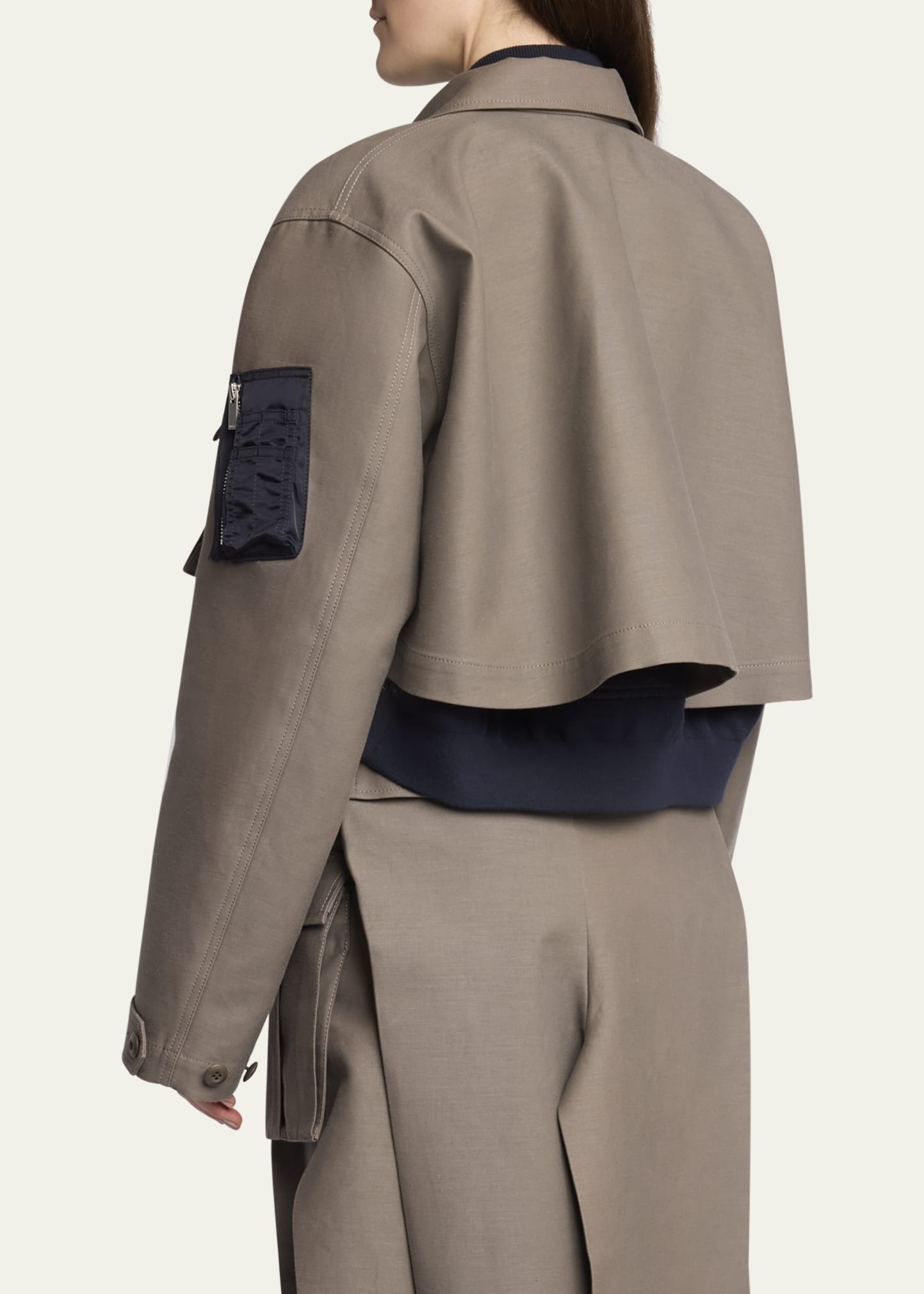 Hybrid Cargo Nylon Cropped Jacket - 3