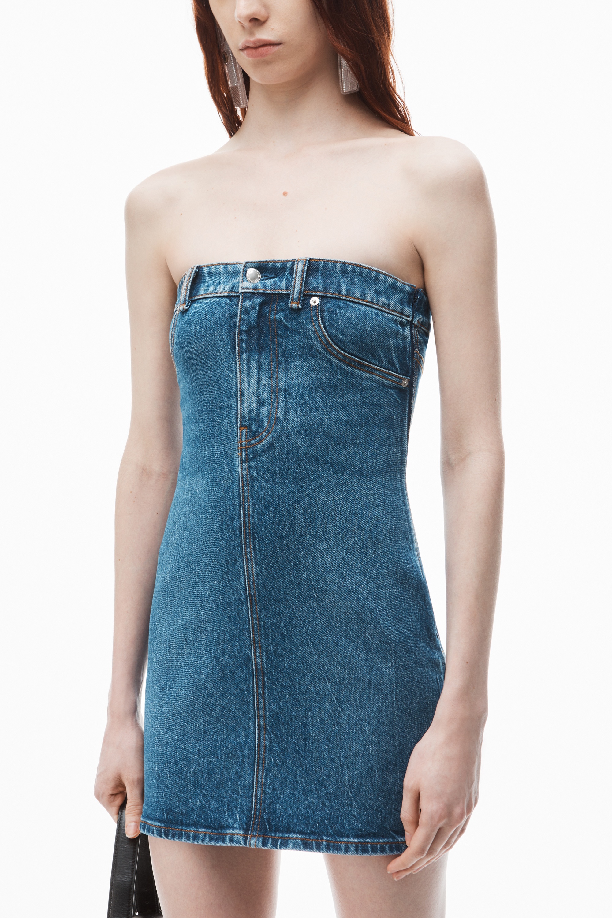Tube Dress in Comfort Stretch Denim - 3