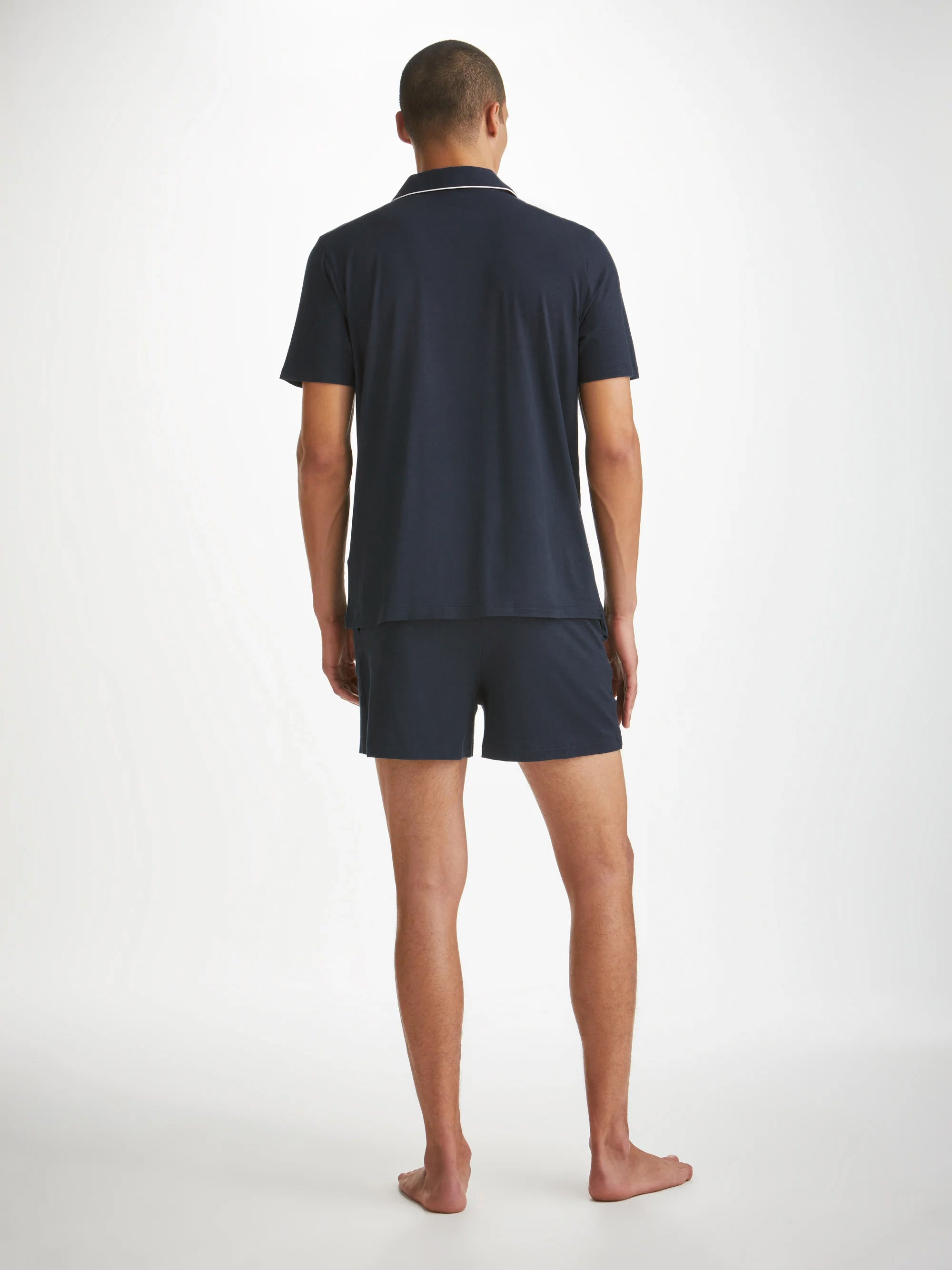 Men's Short Pyjamas Basel Micro Modal Stretch Navy - 4