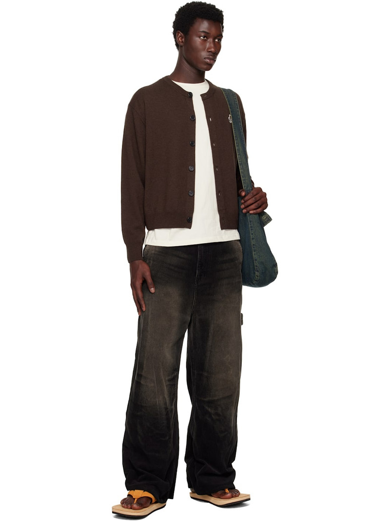 We11done Brown Single Patch Cardigan outlook