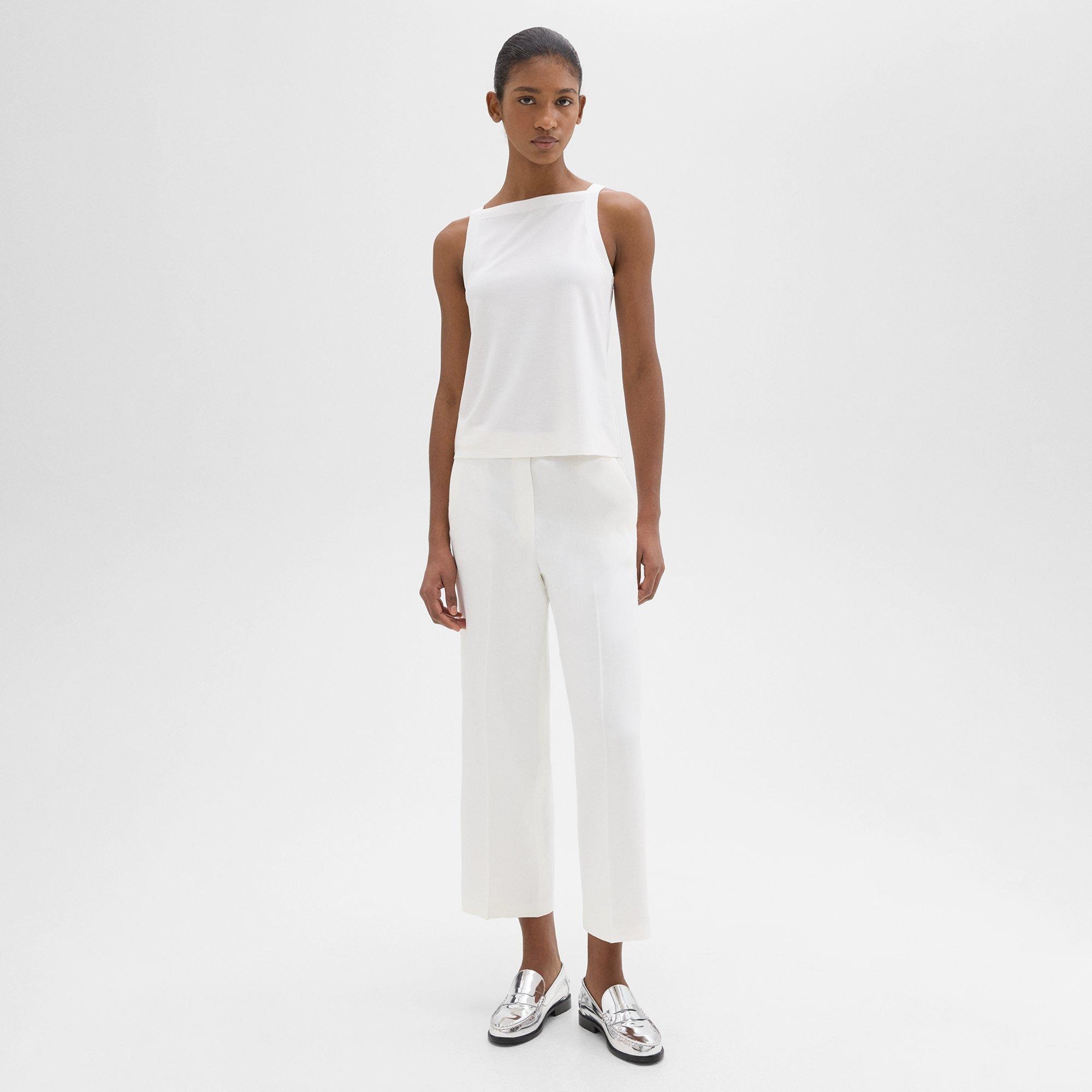 Straight Pull-On Pant in Linen-Viscose - 2