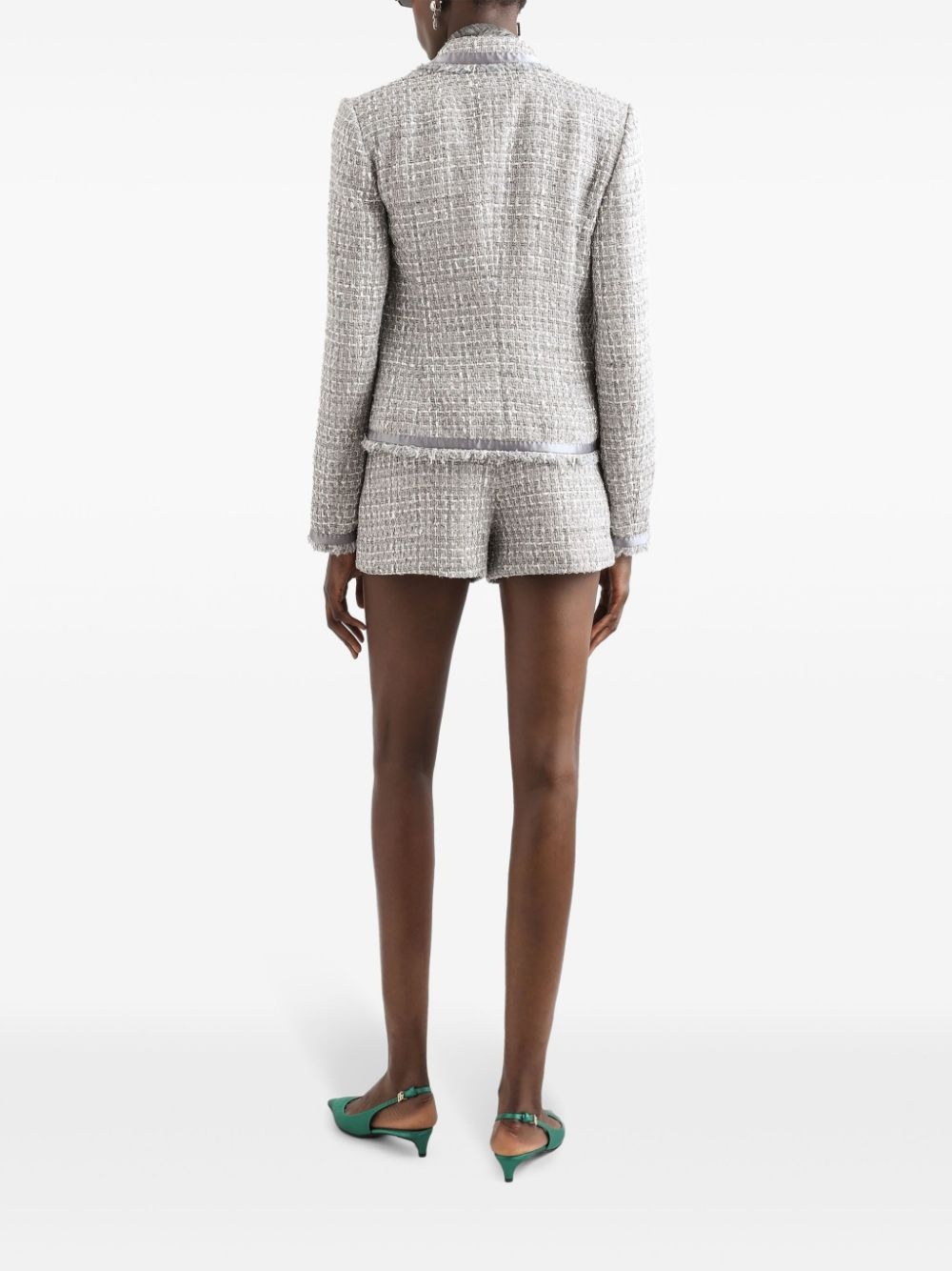 Jacket in grey lamé bouclé - 3