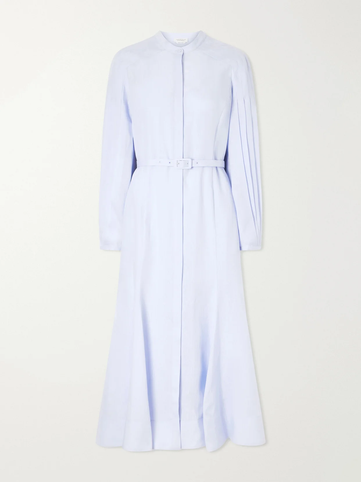 Lydia Belted Linen Midi Dress - 1