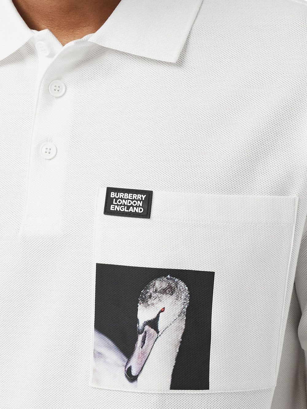 swan print polo shirt - 5