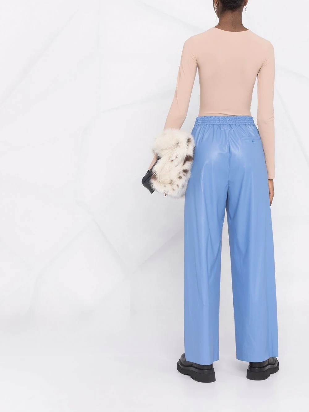 faux-leather straight-leg trousers - 6