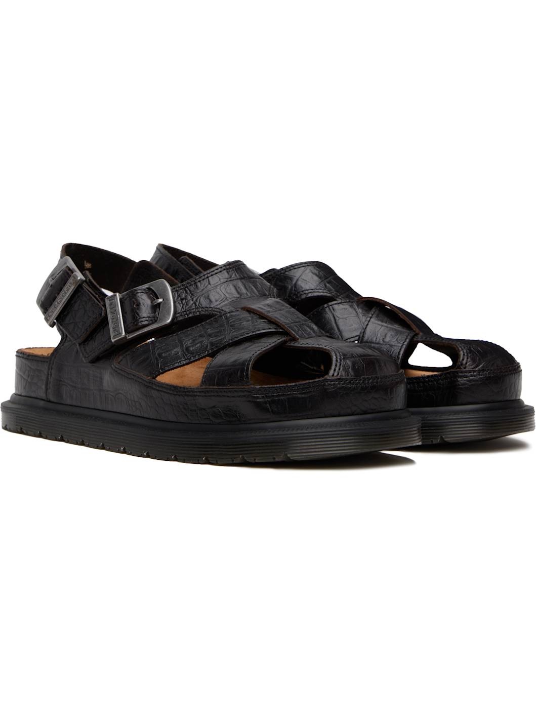 Brown Fisherman Crocodile Analine Leather Sandals - 4