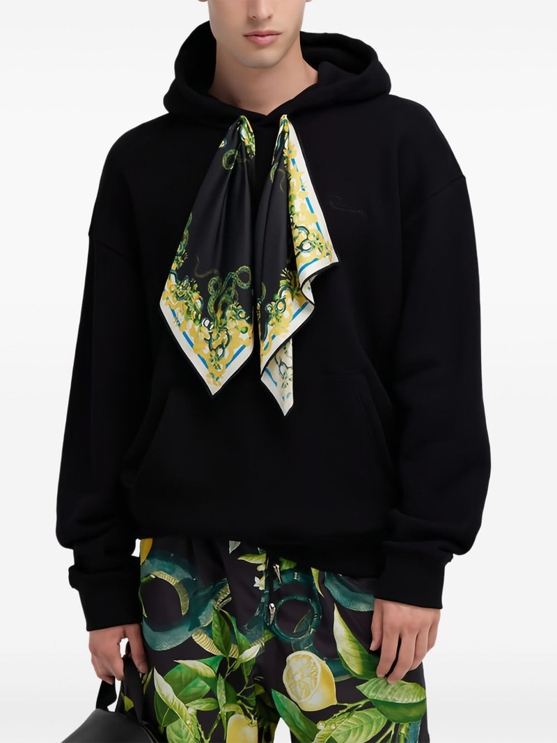 Roberto Cavalli attached-scarf hoodie outlook