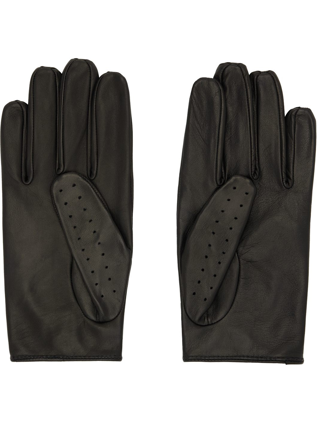 Black Floral Studded Appliqué Driving Gloves - 2