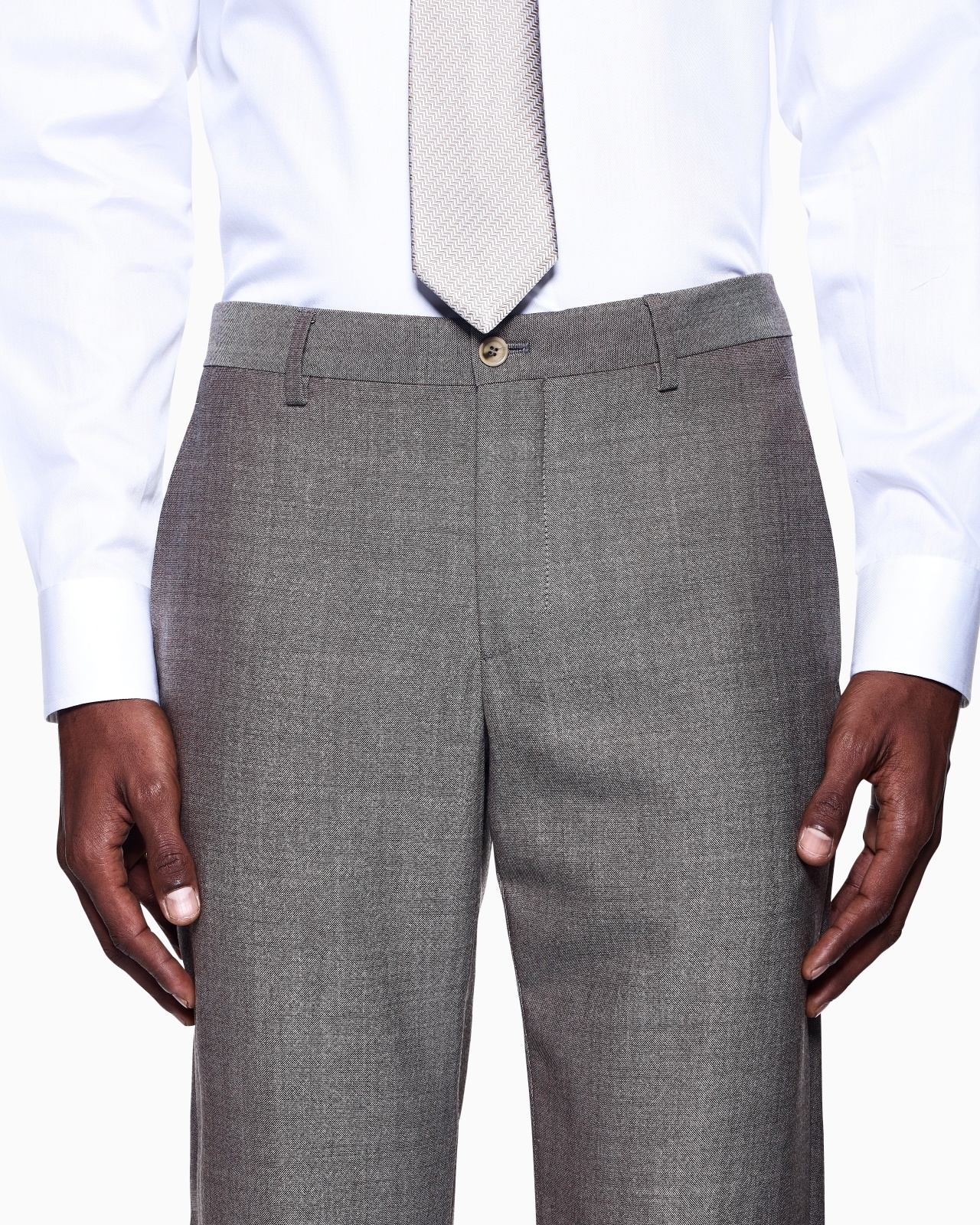 SINGLE-BREASTED SOHO LINE SUIT IN TWO-TONE ARMURE WOOL - 5