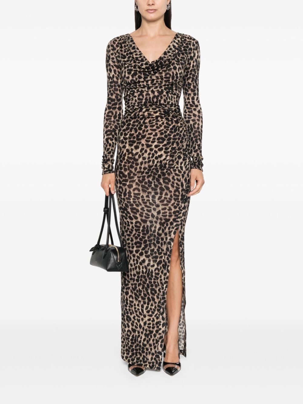 animalier-print vented maxi dress - 2