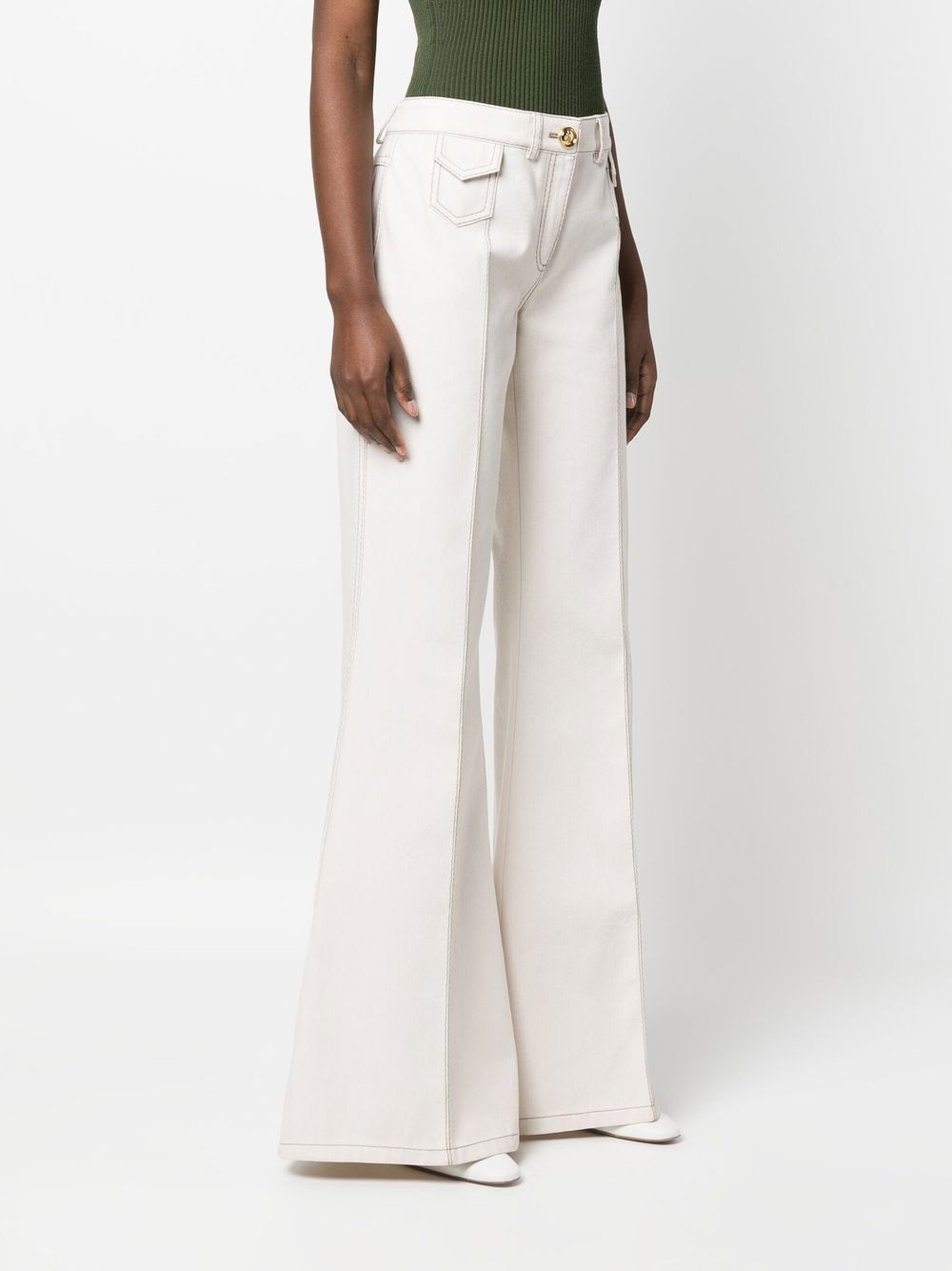 wide-leg flared trousers - 3