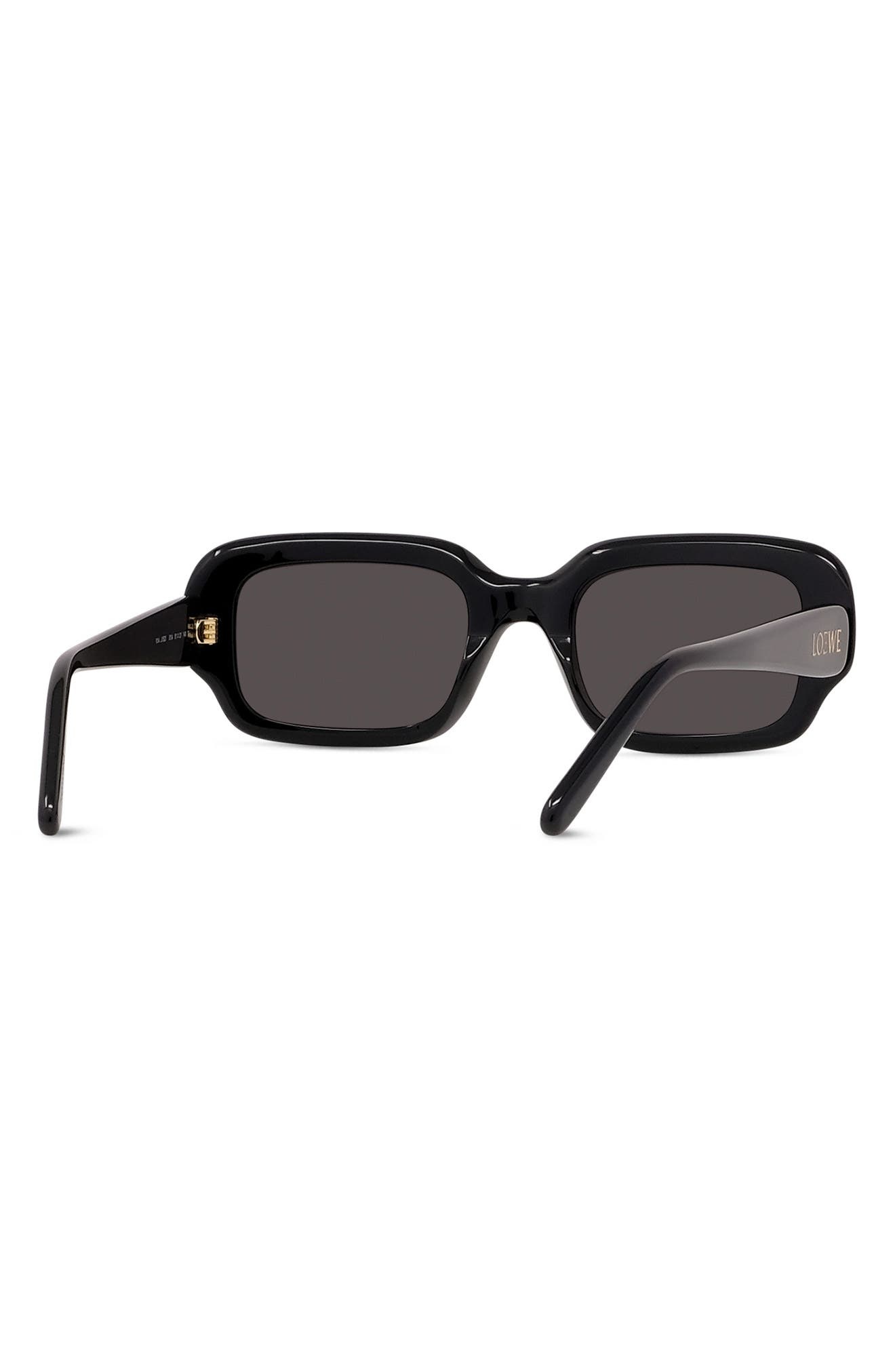 Loewe 51mm Rectangular Sunglasses in Shiny Black /Smoke at Nordstrom - 2
