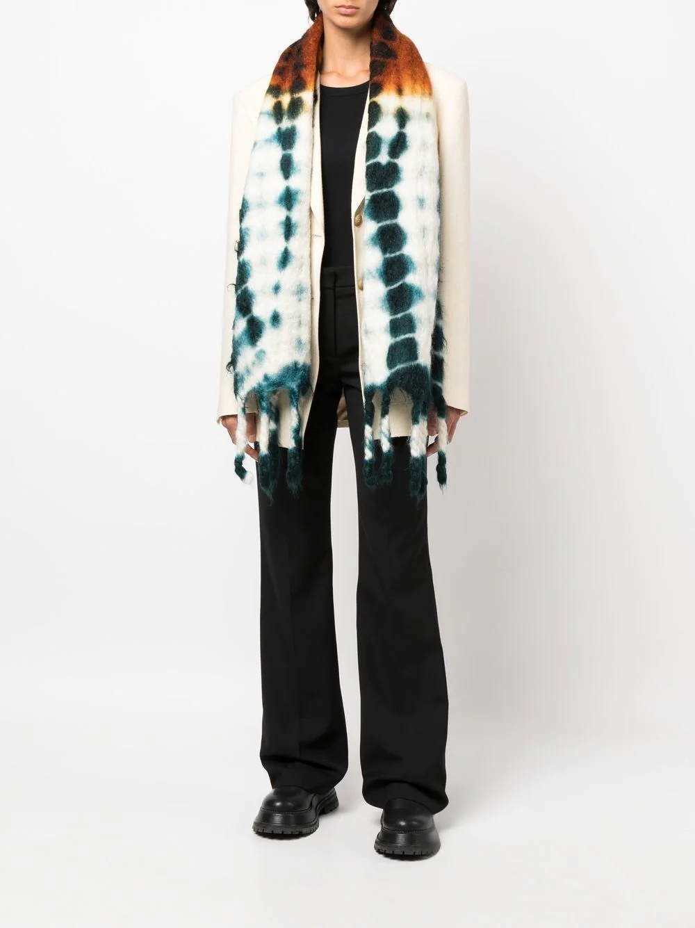 all-over tie-dye print scarf - 2