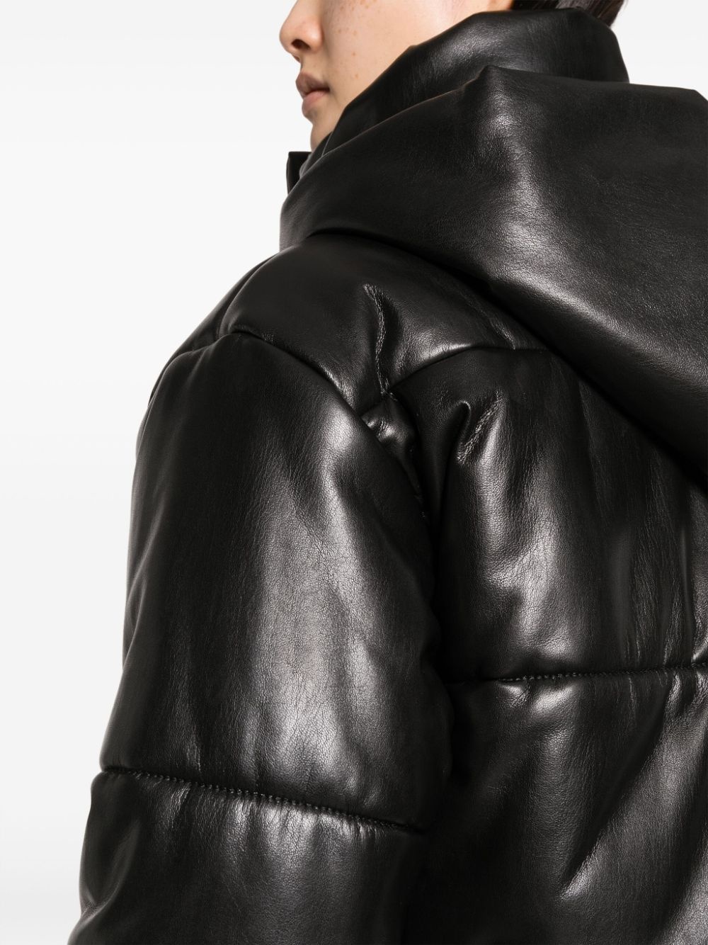hooded cropped puffer jacket - 5