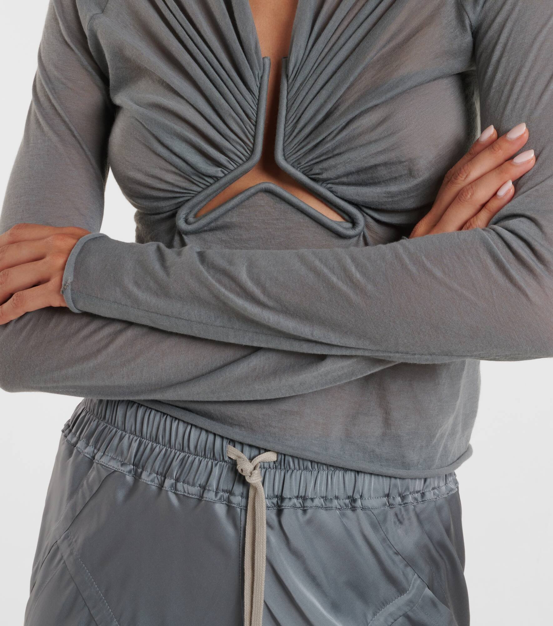 Cutout gathered cotton top - 5