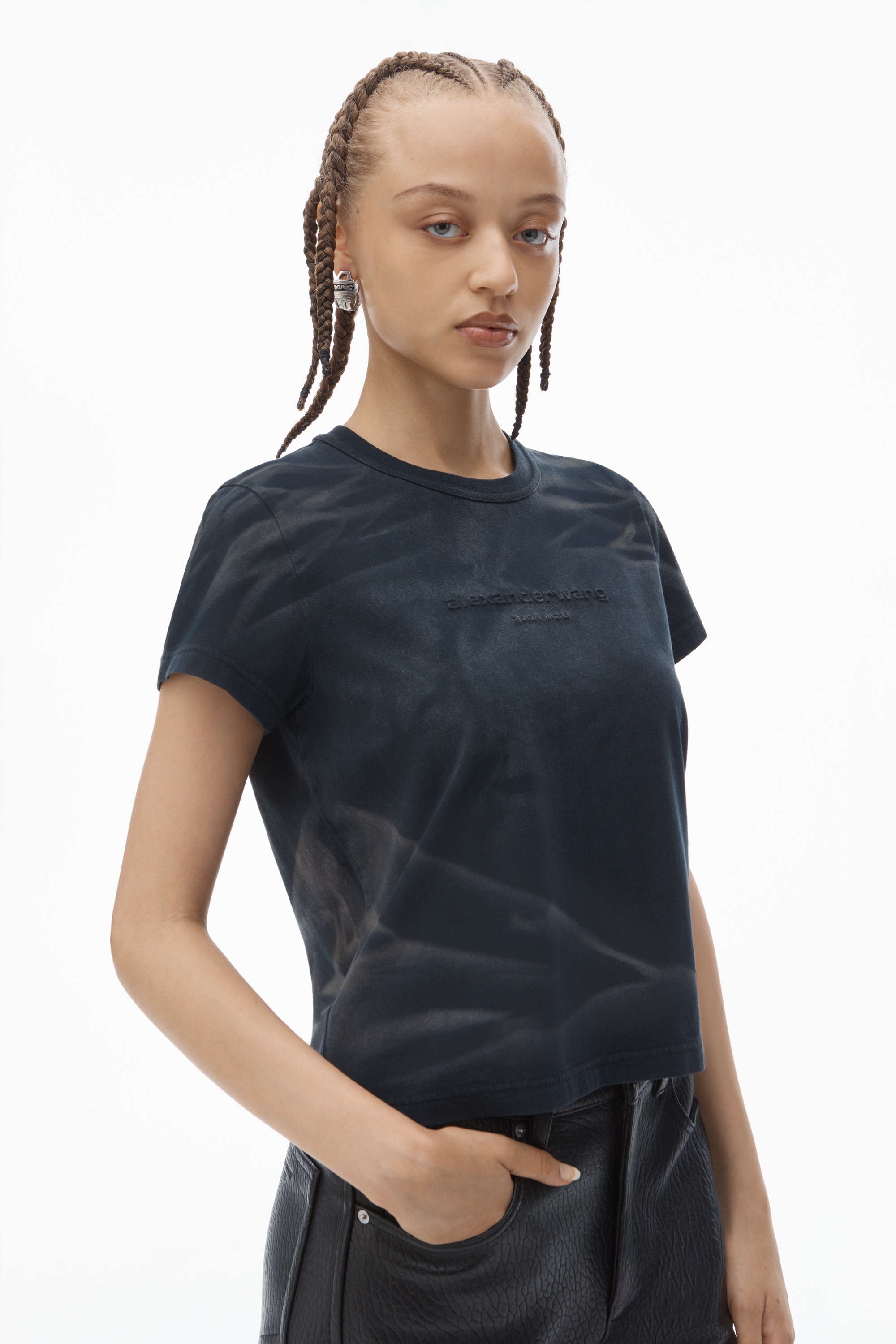 Distressed Logo Shrunken Tee in Cotton Jersey - 3