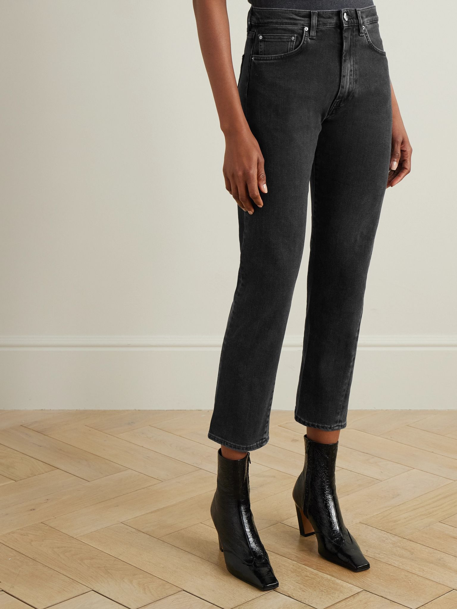Twisted Seam high-rise straight-leg jeans Black - 3