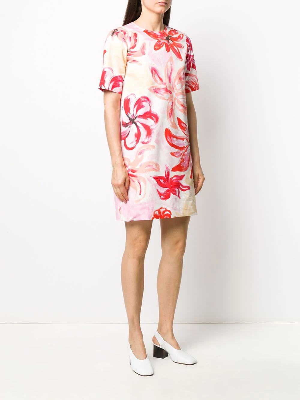 clematis print shift dress - 3