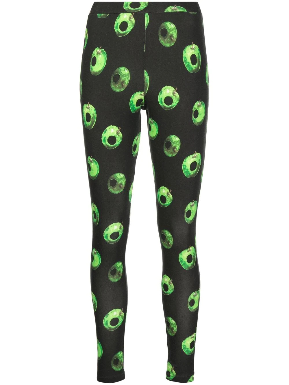 apple-print cotton leggings - 2