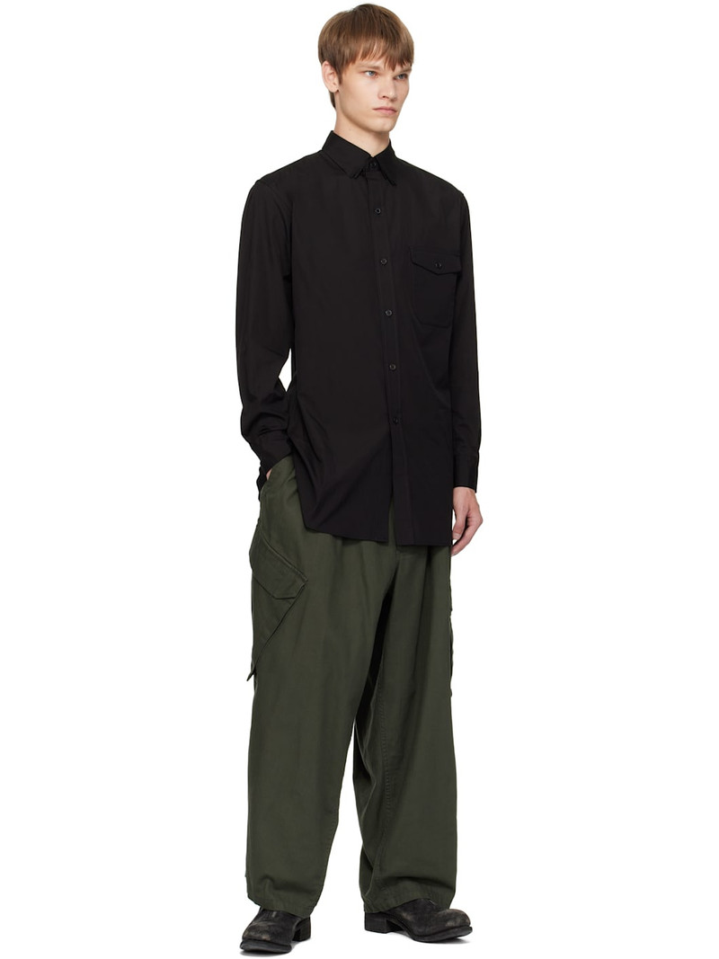 Yohji Yamamoto Black 100/2 Broad Triple Collar Shirt outlook