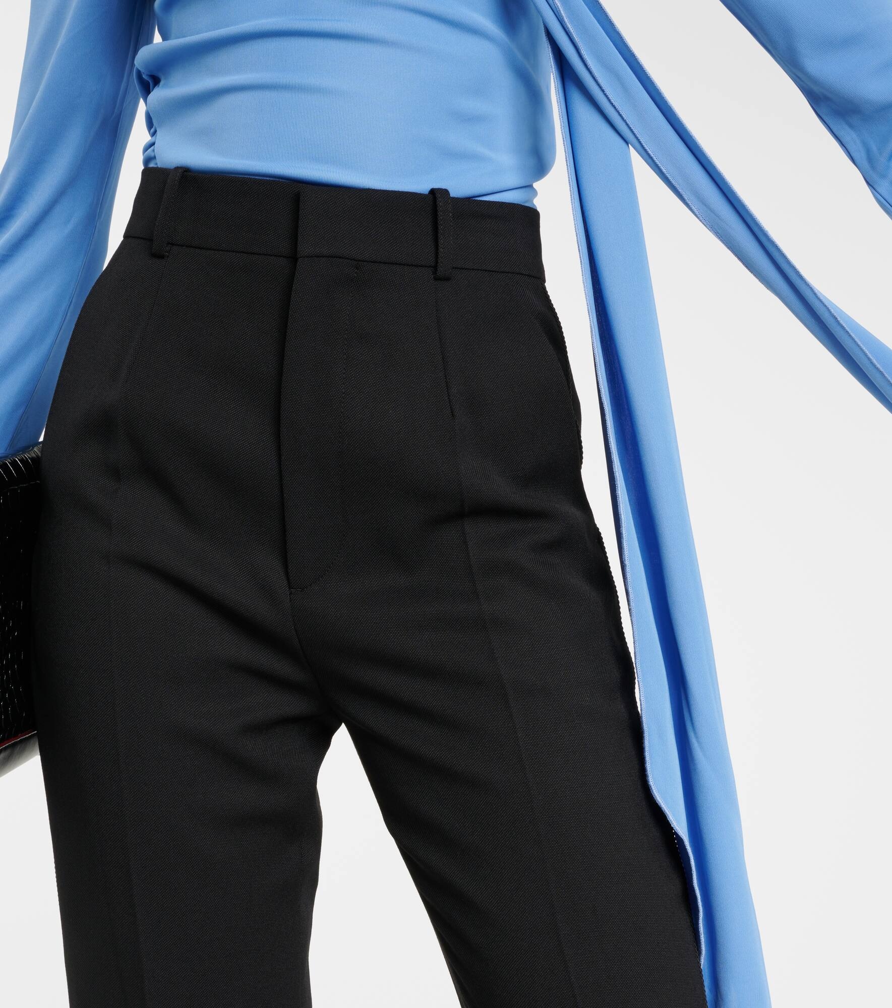 High-rise wool-blend straight pants - 4