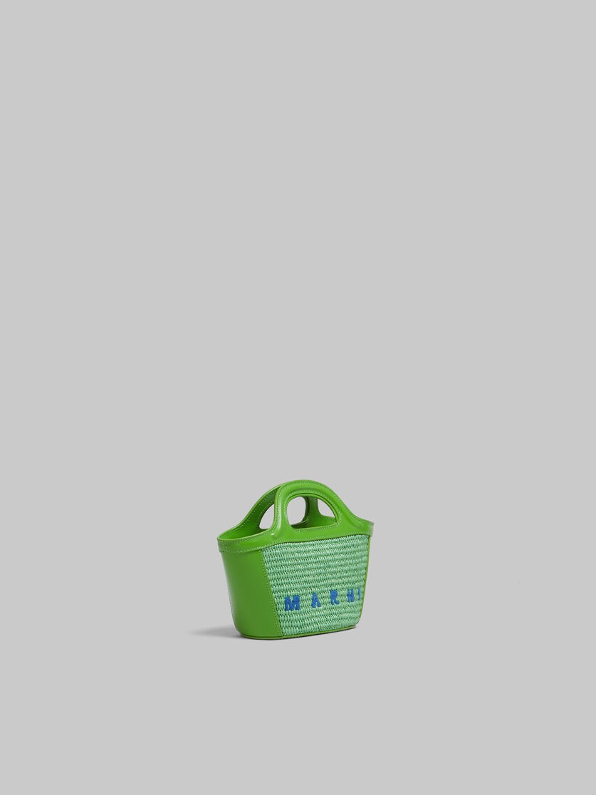 TROPICALIA MICRO BAG IN GREEN LEATHER AND RAFFIA-EFFECT FABRIC - 6
