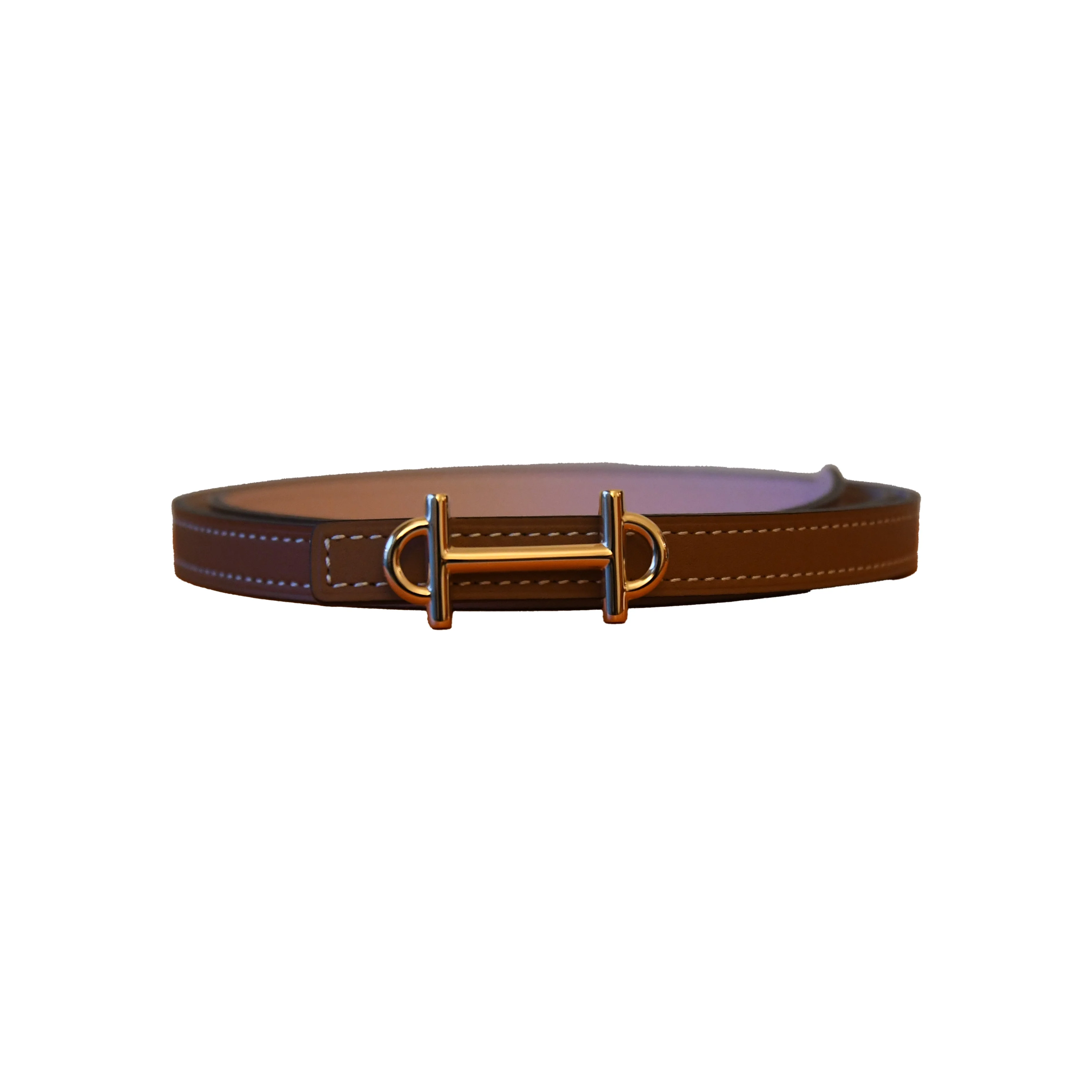 Hermes Gamma Reversible Belt Gold Hardware Brown - 1