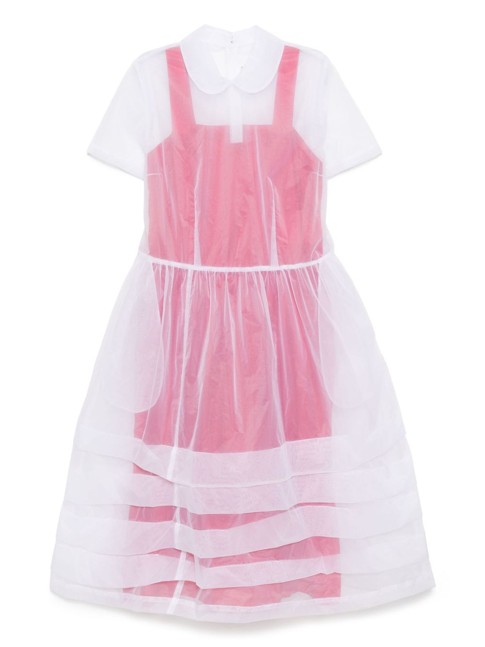 pleat-tuck overlay dress - 1