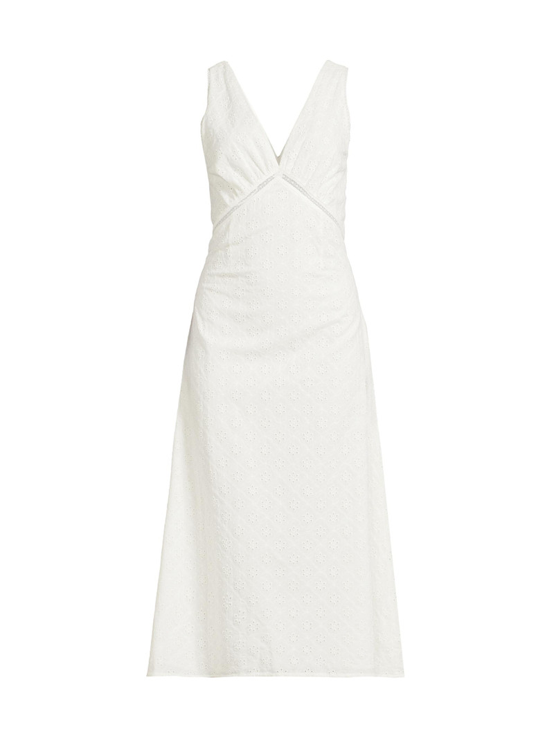 Women's Maya Floral Eyelet Cotton-Blend Midi-Dress - Valentina Broderie White 1