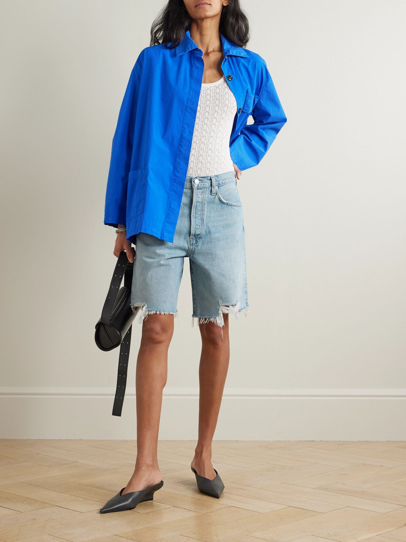 AGOLDE Indra distressed denim shorts Light denim outlook