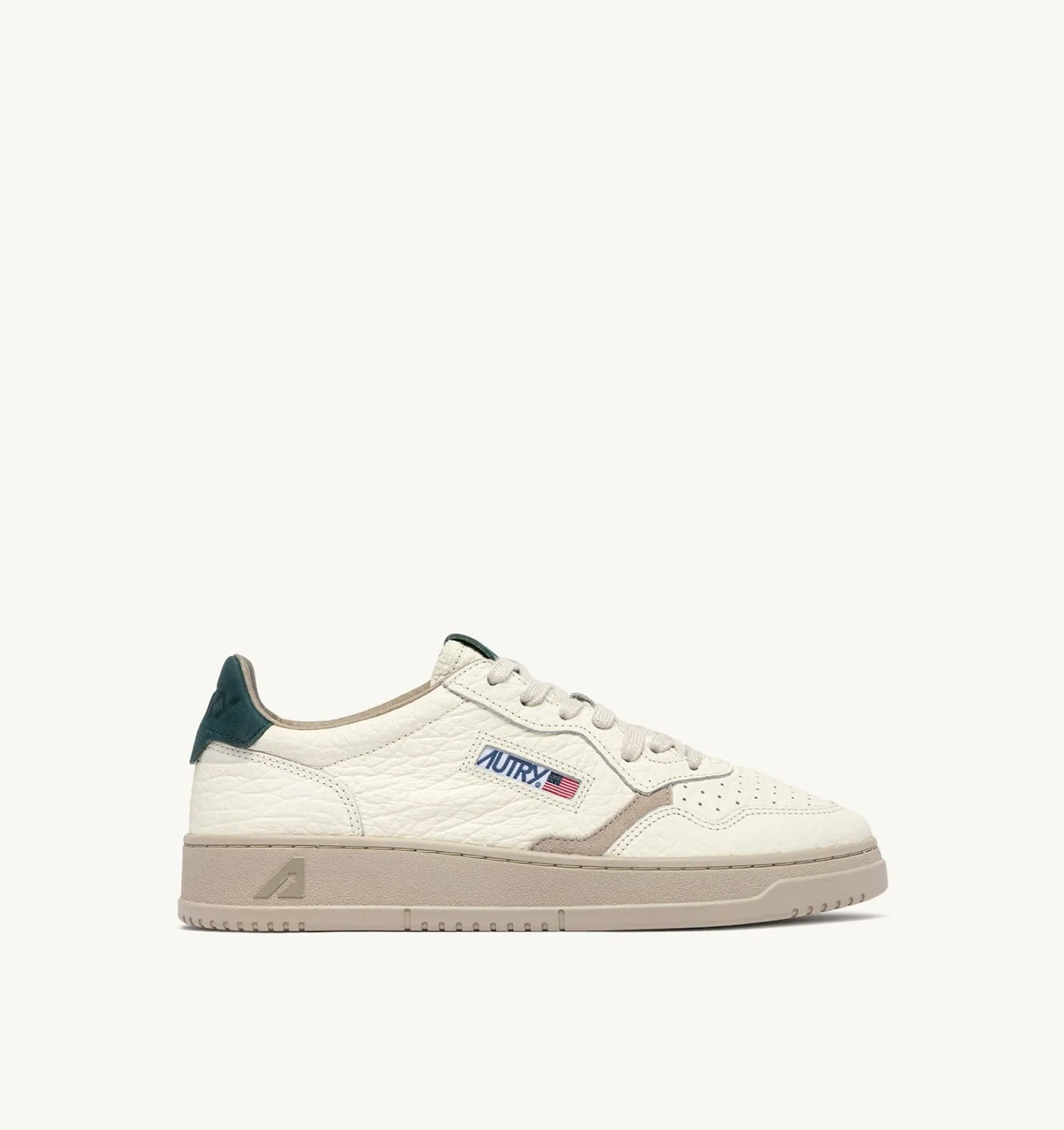 MEDALIST LOW SNEAKERS IN FEATHER GRAY AND DARK SEA LEATHER - 1