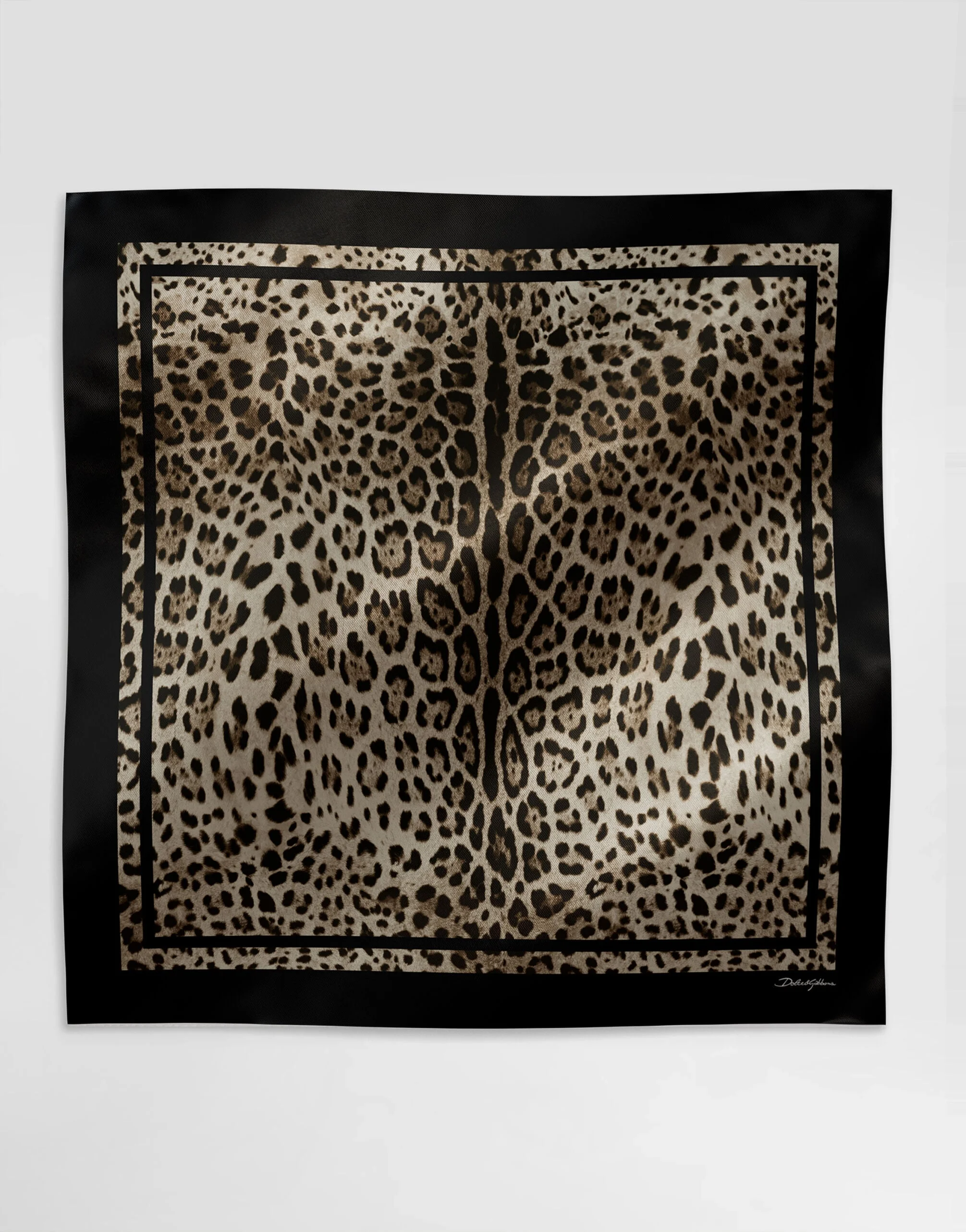 Leopard-print silk twill foulard (90x90) - 1