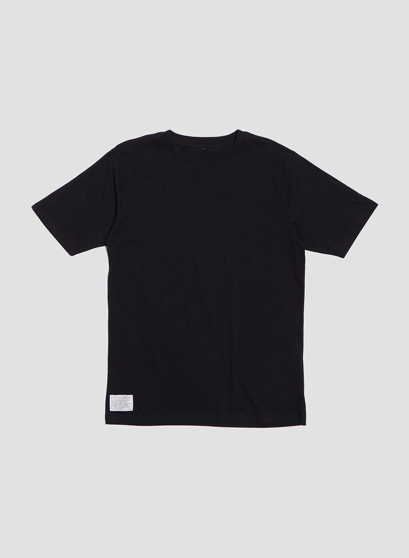 Embroidered Relaxed Fit Tee in Black 1