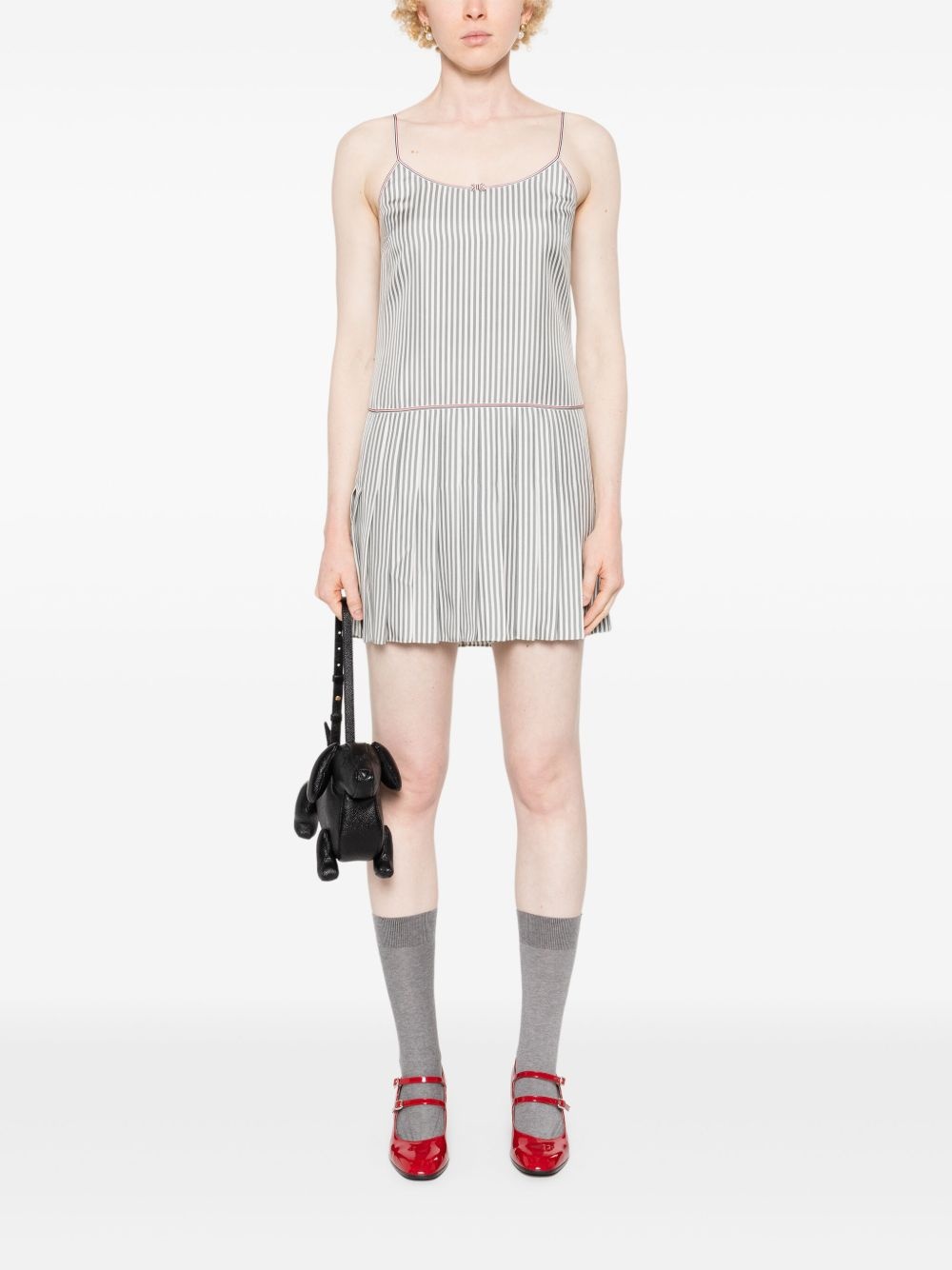 striped pleated minidress - 2