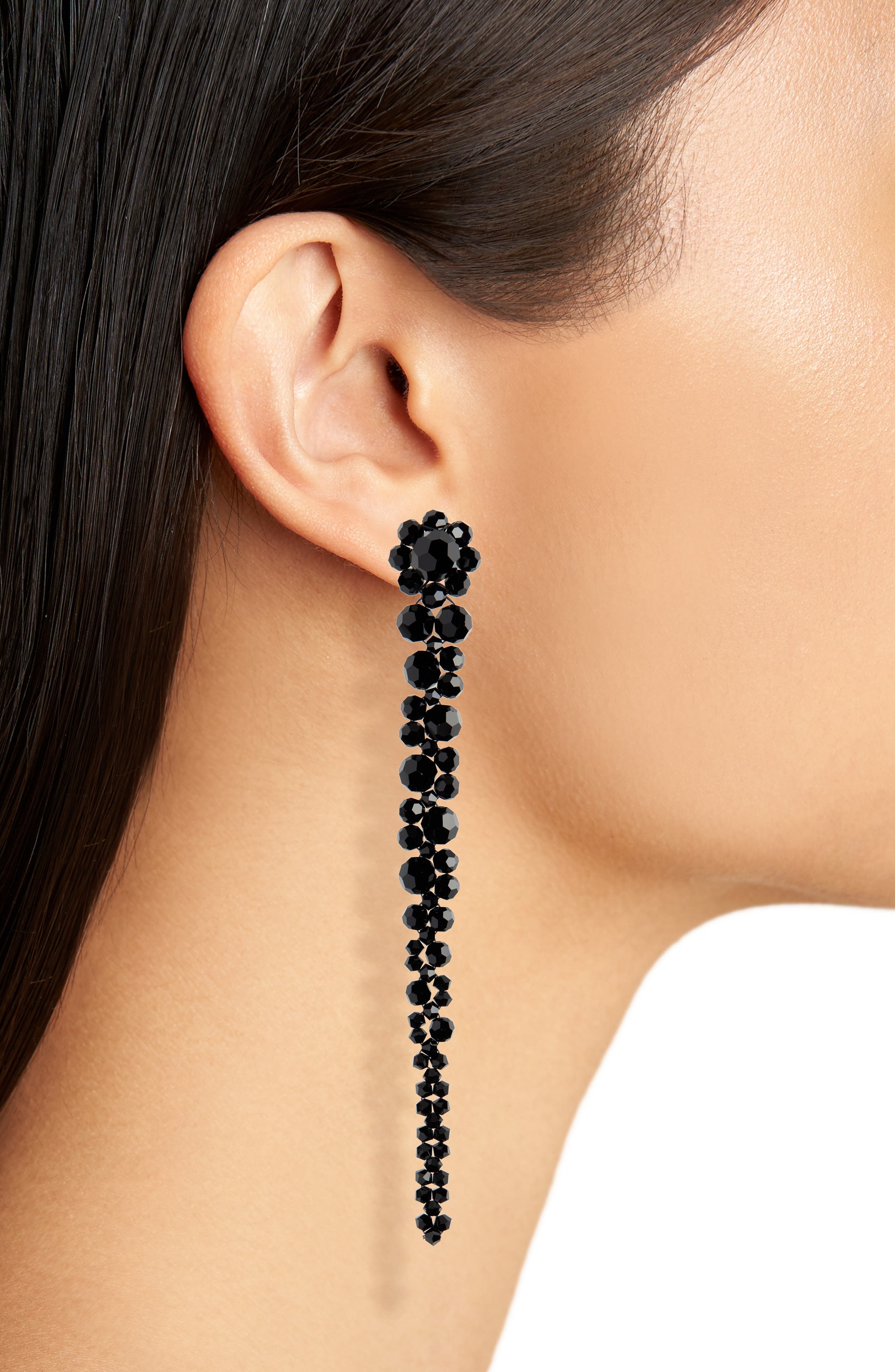 Simone Rocha Beaded Drop Earrings in Jet at Nordstrom - 2