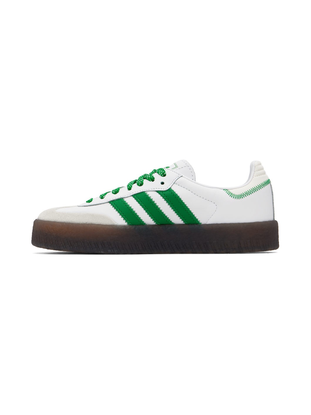 White & Green Sambae Sneakers - 3