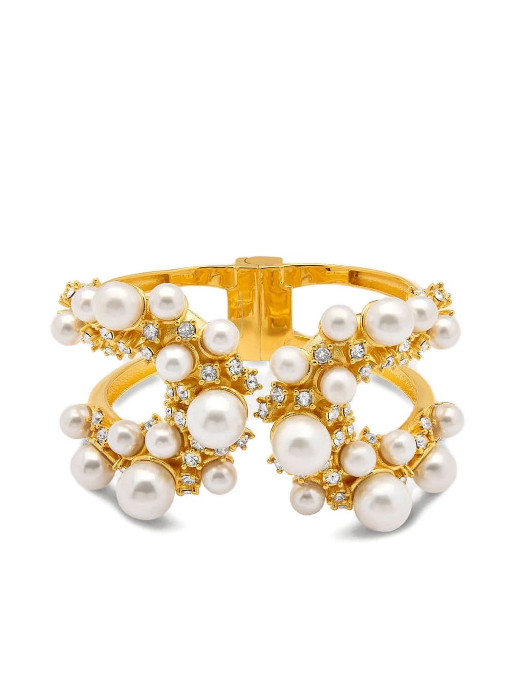 pavé-cluster hinge-fastening bracelet - 1
