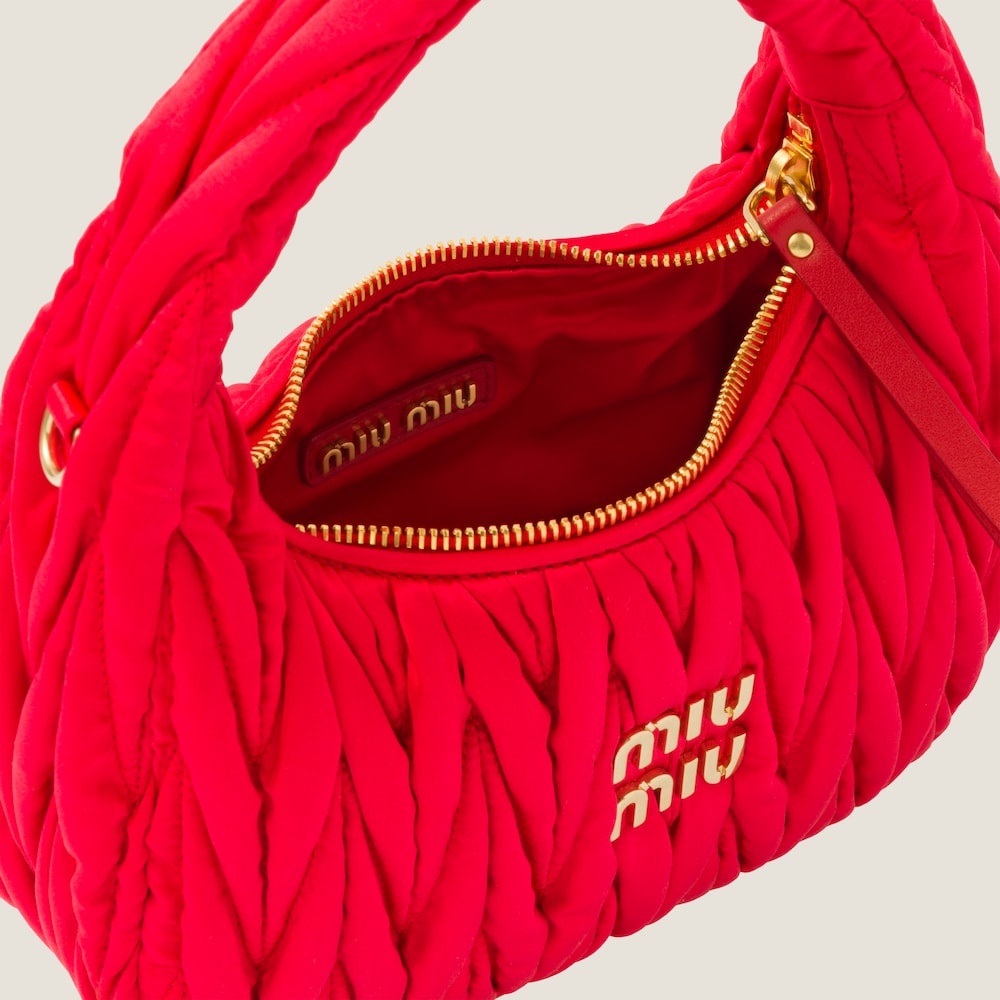 Wander matelassé satin mini hobo bag - 6