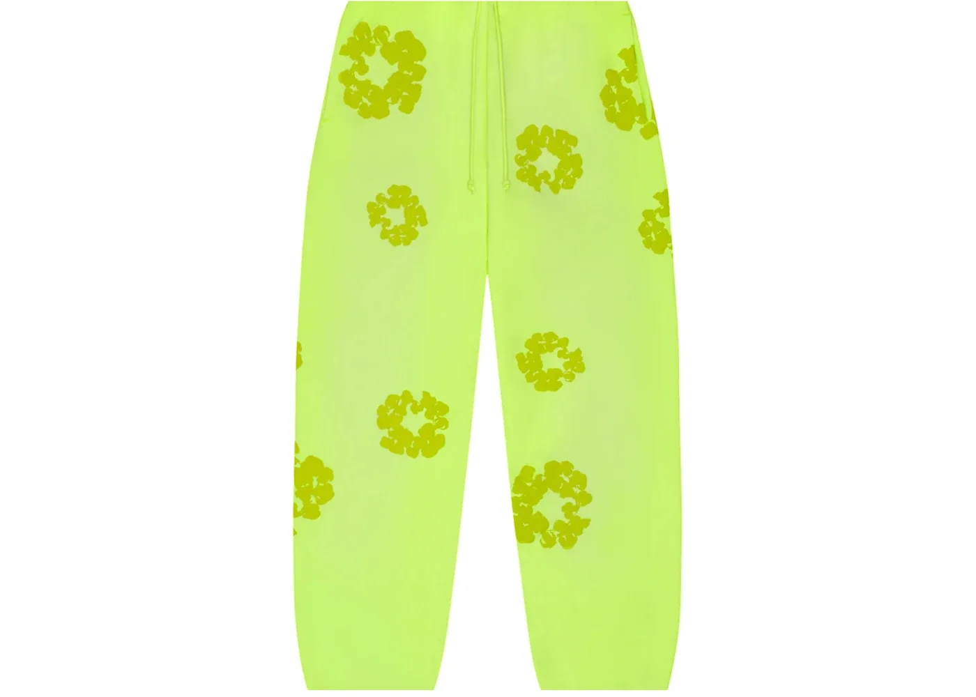 Denim Tears Mono Cotton Wreath Sweatpants Neon Green - 1