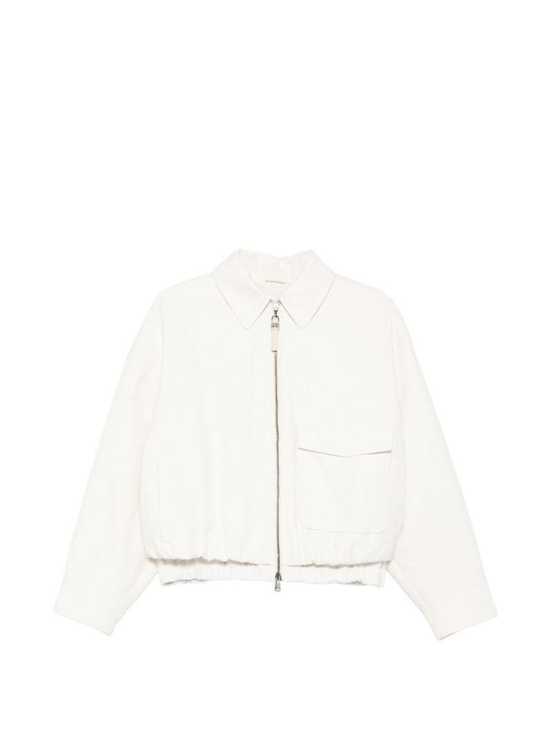 zipped pocketed bomber jacket 1