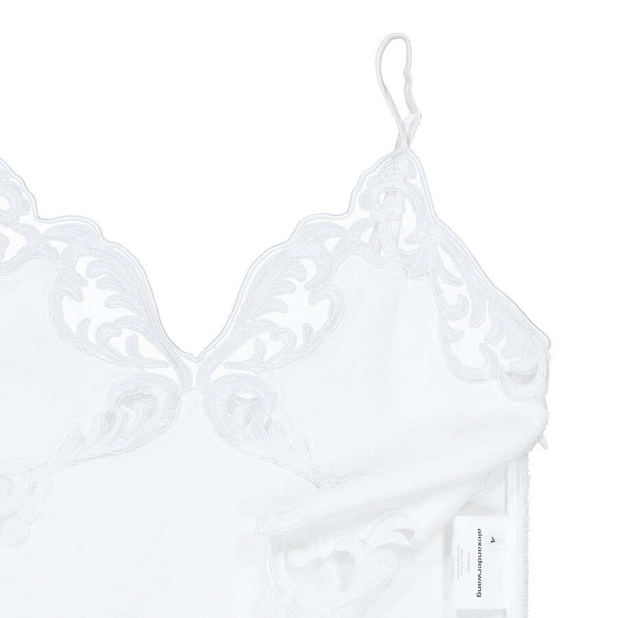 Alexander Wang Ladies White Lace Embroidered Cropped Cami Top - 7