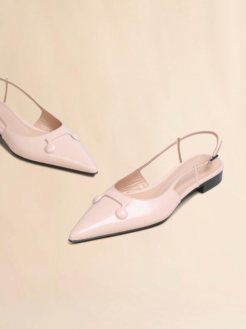 PINK LEATHER TRUNKAROO POINTED TOE SLINGBACK - 4