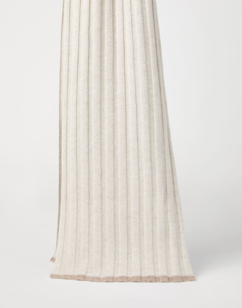 Cashmere rib knit scarf 1