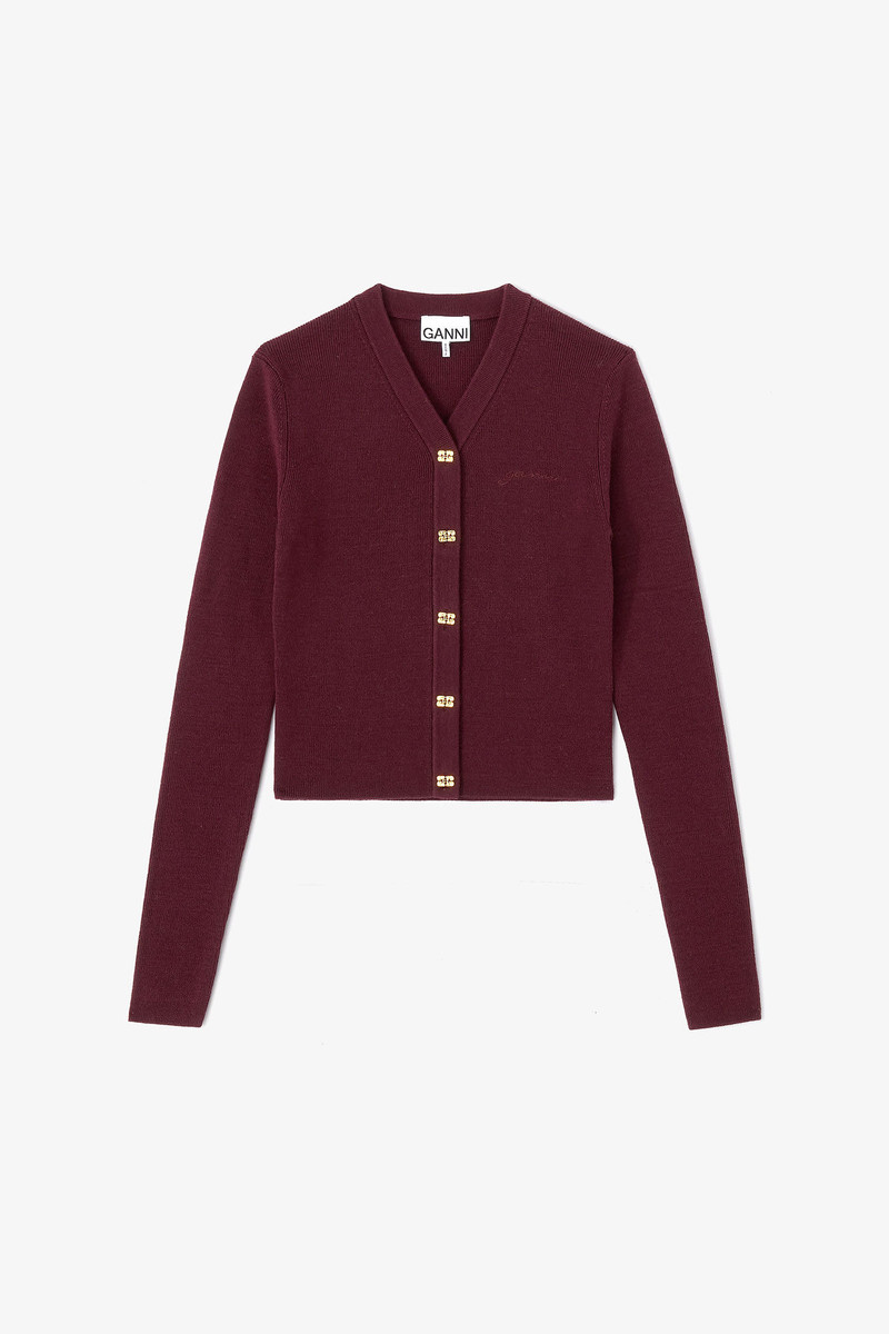 RIBBED V-NECK CARDIGAN 1